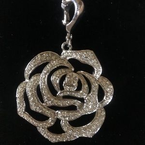 Nolan Miller pendent/pearl enhancer in Sterling Silver and crystals.